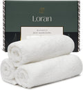 White Washcloths Set of 6 Soft Facial Cloths 10” x 10” 100% Viscose Derived by Loran