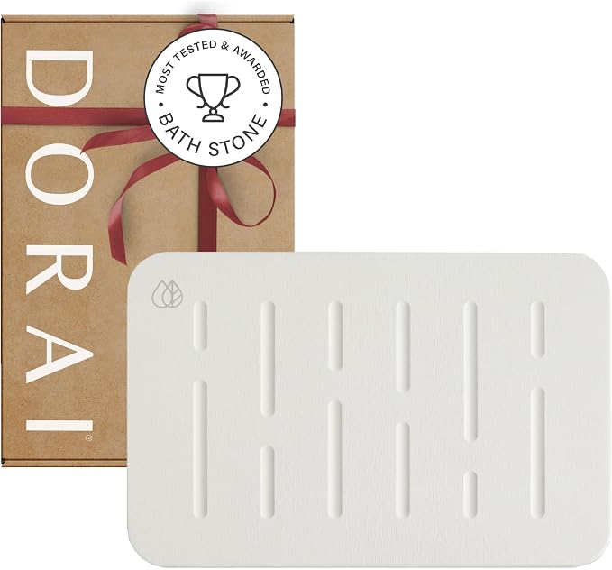 Dorai Home Bath Stone Mat 23.6"x15.4" – Luxury Diatomite Stone Mat, Rain by DoraiHome