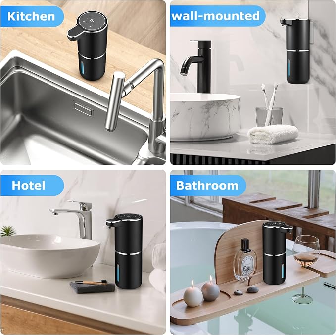 2 Pack Automatic Soap Dispensers, 12.8oz/380ml USB Touchless Automatic Foaming - Image 7