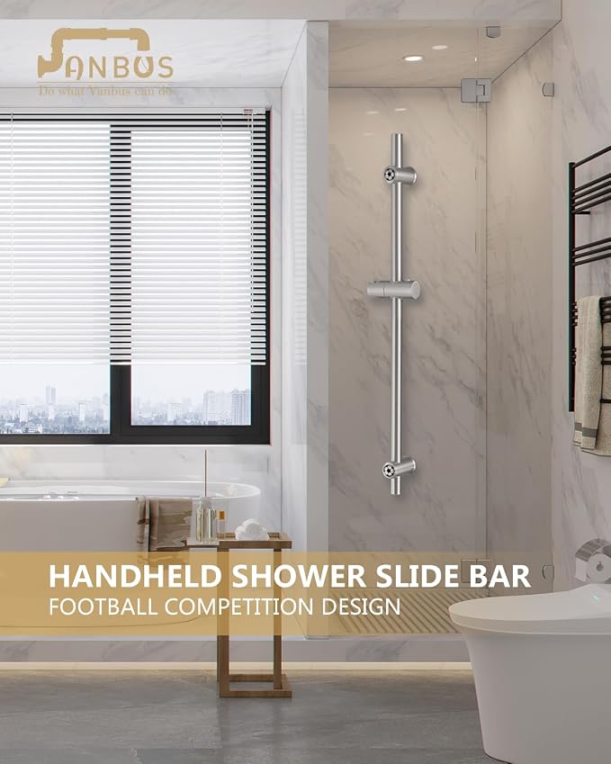 Brushed Nickel Shower Slide Bar 32-Inch - Image 2