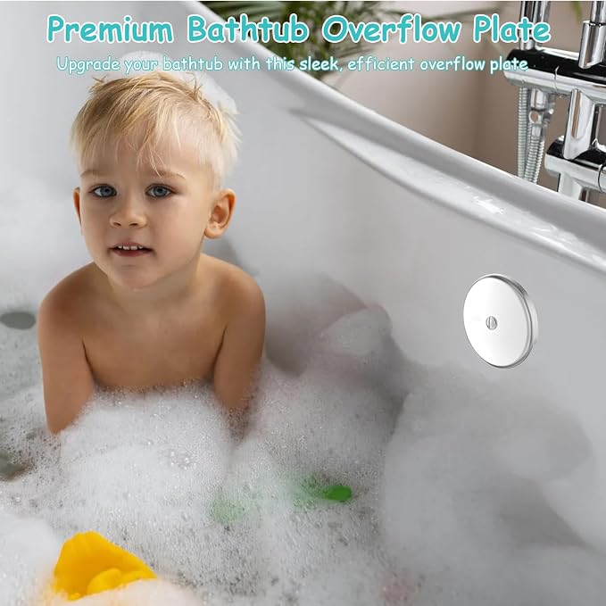 Single Hole Bathtub Drain Cover 1/8", Universal Bathtub Overflow Drain Cover - Image 5