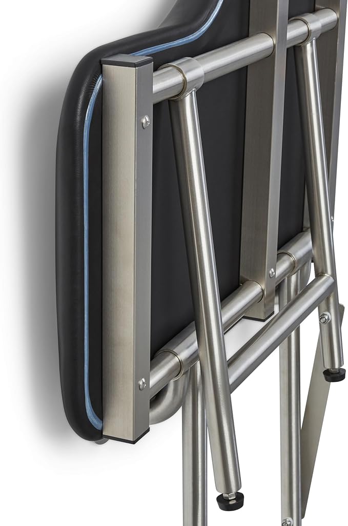 28" x 22.5" Black Padded Wall Mount Folding Left-Handed Transfer Bench Shower - Image 7