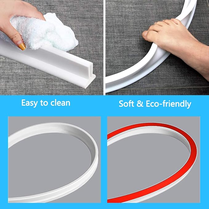 122 Inch Shower Threshold Water Dam Collapsible Bath Shower Barrier Water - Image 7