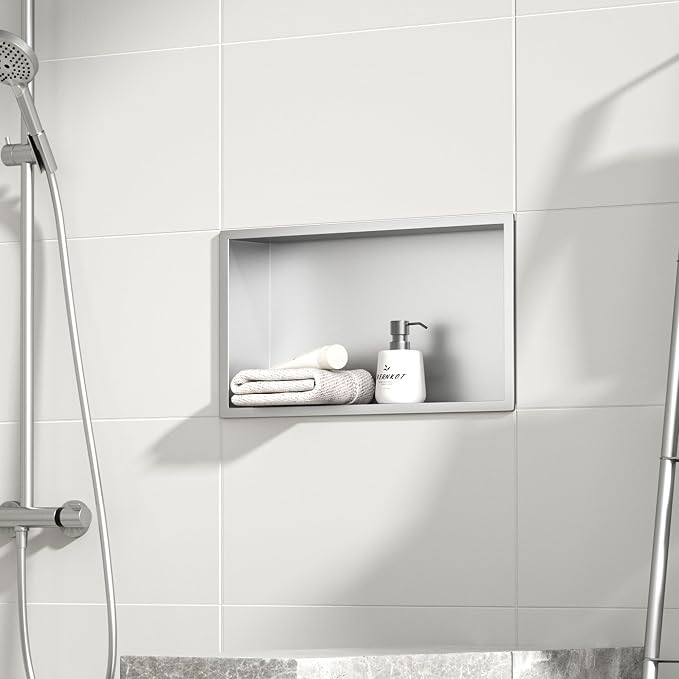 Stainless Steel Shower Niche 24" X 12" Brushed No Tile Needed Niche Shower - Image 5