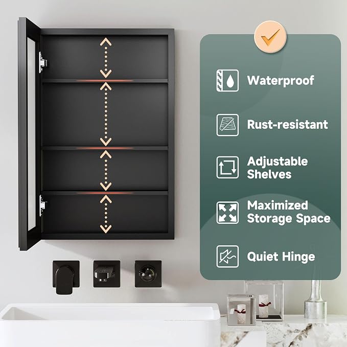 16x24 Inch Medicine Cabinet Mirror - Image 4