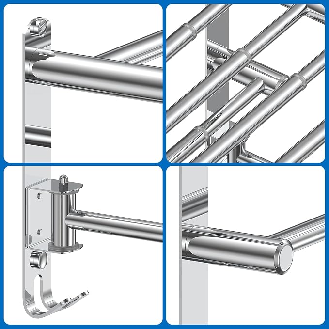 Retractable Towel Rack for Bathroom Stainless Steel Extendable Towel Shelf - Image 7