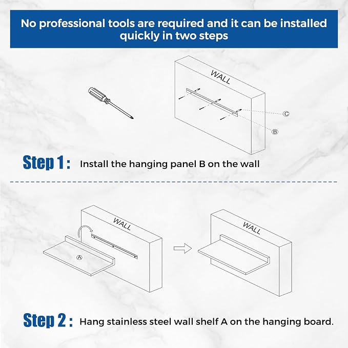 Profeeshaw Stainless Steel Shelf Wall Mounted Commercial Stainless Steel - Image 7