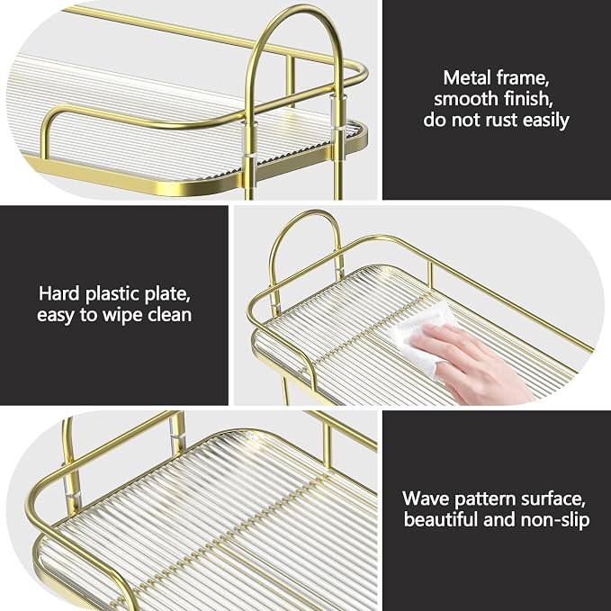 FOLLOWIN 2 Tier Countertop Organizer, Countertop Storage Perfume Tray, Vanity - Image 6