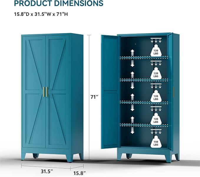 71" Metal Storage Cabinet - Image 3