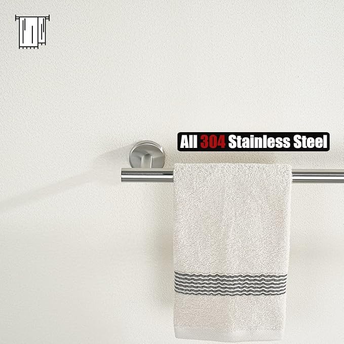 JQK Bath Towel Bar, 27 Inch 304 Stainless Steel Thicken 0.8mm Towel Rack - Image 7