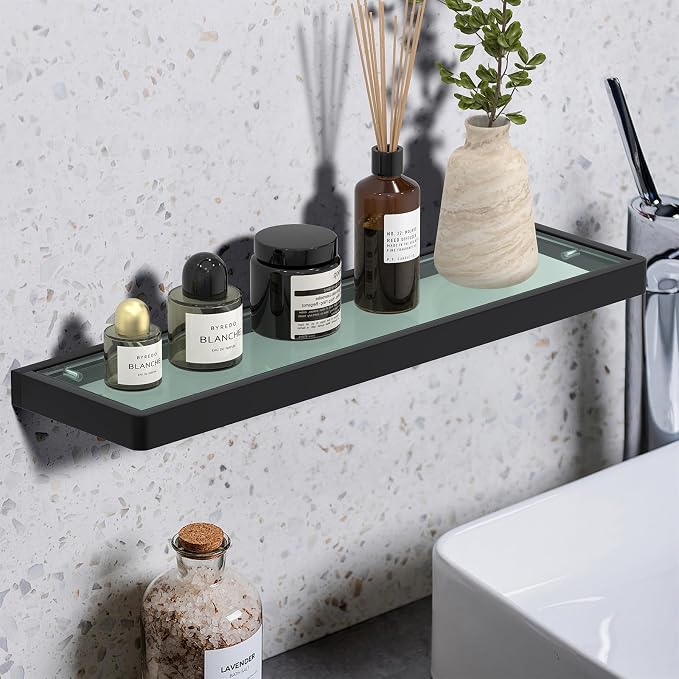 Glass Shelves/Shelf with Towel Bar/Rack 20-inch Floating Shelves - Image 2