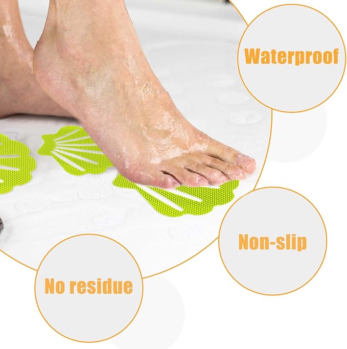 30 Pcs Non Slip Bathtub Stickers Green Adhesive Decals Sea Shell Shape Shower - Image 4