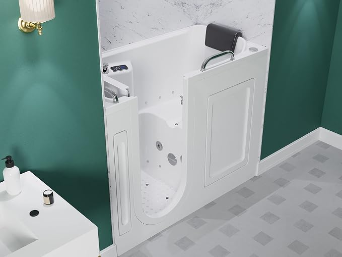 ANZZI Walk-In Whirlpool & Air Tub 27"x53" Left Drain, LED Lights, 30 Jets - Image 7