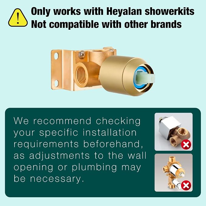 Heyalan 8 Inch Shower Head and Handle Set Square Shower Faucet Set Bathroom - Image 2