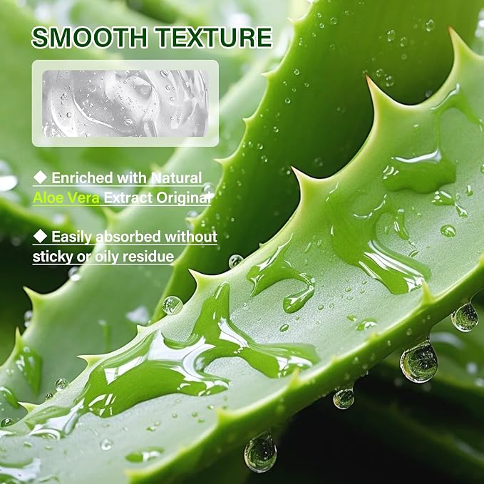 Aloe Vera Gel for Face and Body, Hydrating Organic Aloe Vera Gel, Cooling Body - Image 4