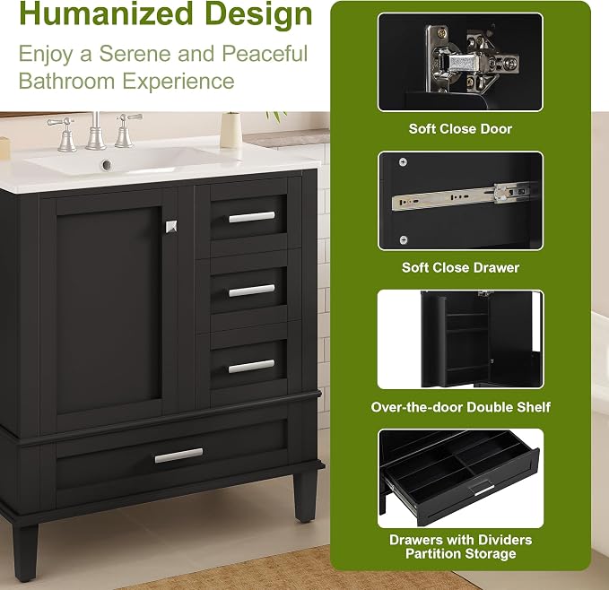 Harper & Bright Designs 30" Bathroom Vanity - Image 8