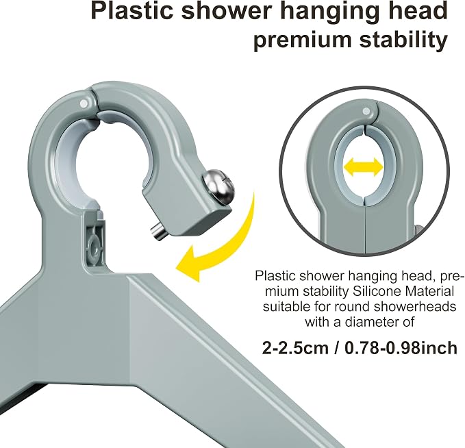 Orimade Adjustable Anti-slip Shower Caddy Overhead, Rustproof Hanging Shower - Image 3