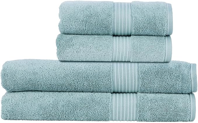 Christy Supreme Hygro 4 Piece Towel Set | Mineral Blue | 100% Luxury Supima by Christy