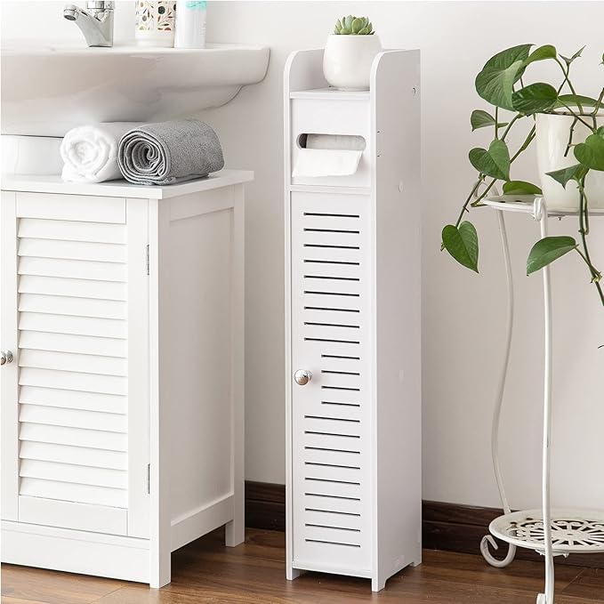AOJEZOR Toilet Paper Holder Stand: Small Bathroom Storage Cabinet by AOJEZORBathroomCabinets