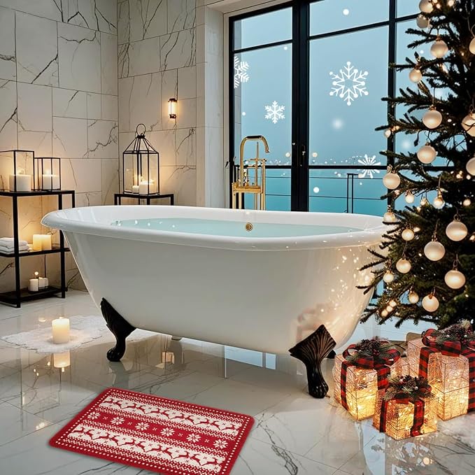 Christmas Non-Slip Bathtub Mat, Anti Slip Shower Mat, Fast Drying Bathtub Mats - Image 3