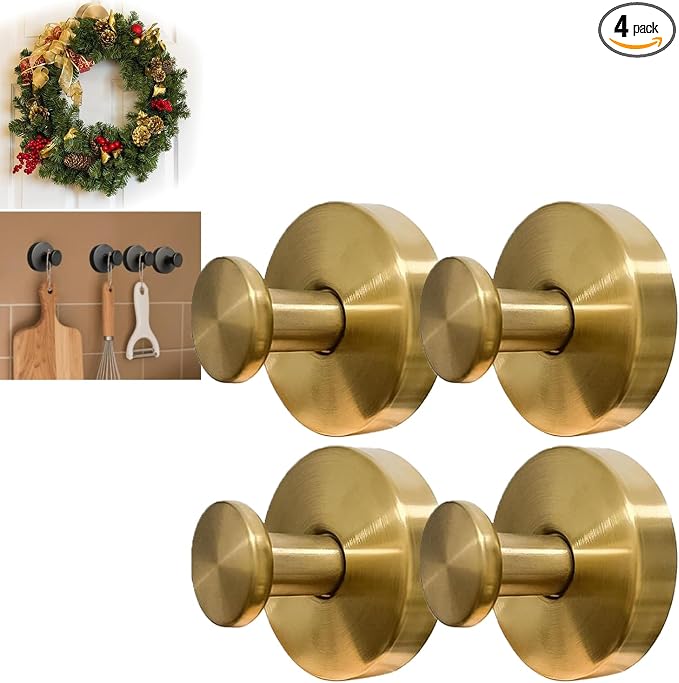 4Pcs New Model No-Drill Suction Cup Hooks by Unknown