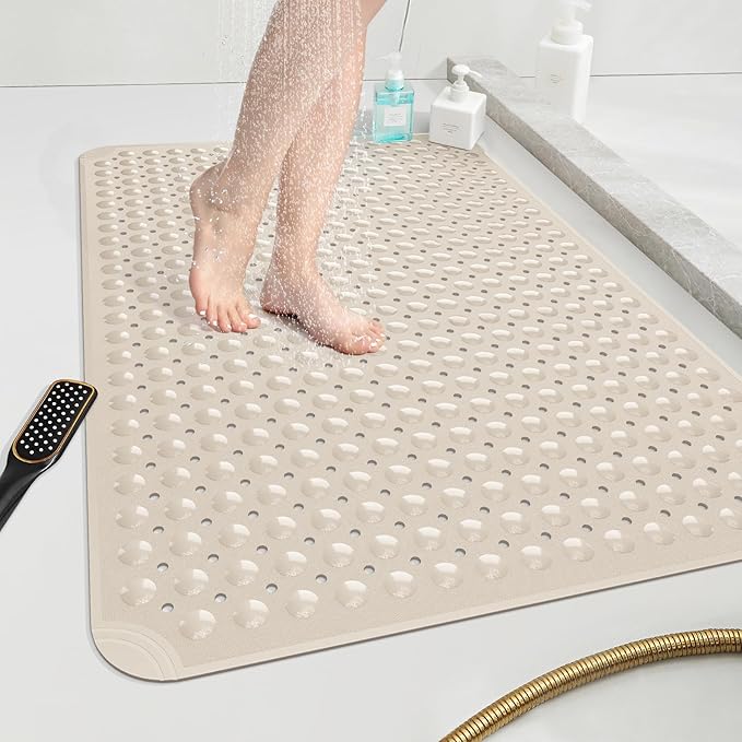 OTHWAY Large Shower Mat 34"x 23", TPE Non Slip Shower Mat by OTHWAY