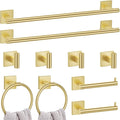 10 Pieces Brushed Gold Towel Bar Set, 23.6 Inch Bathroom Accessories Set SUS304 by LairuierBathroomHardwareSet