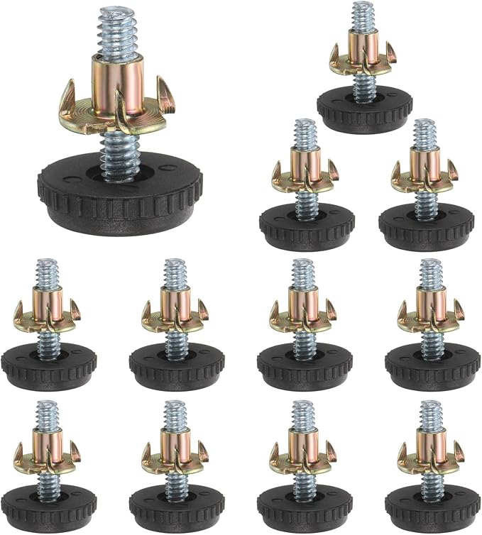 uxcell 1/4"-20 Thread Furniture Feet Levelers, 24Set 25mm L Adjustable by uxcell