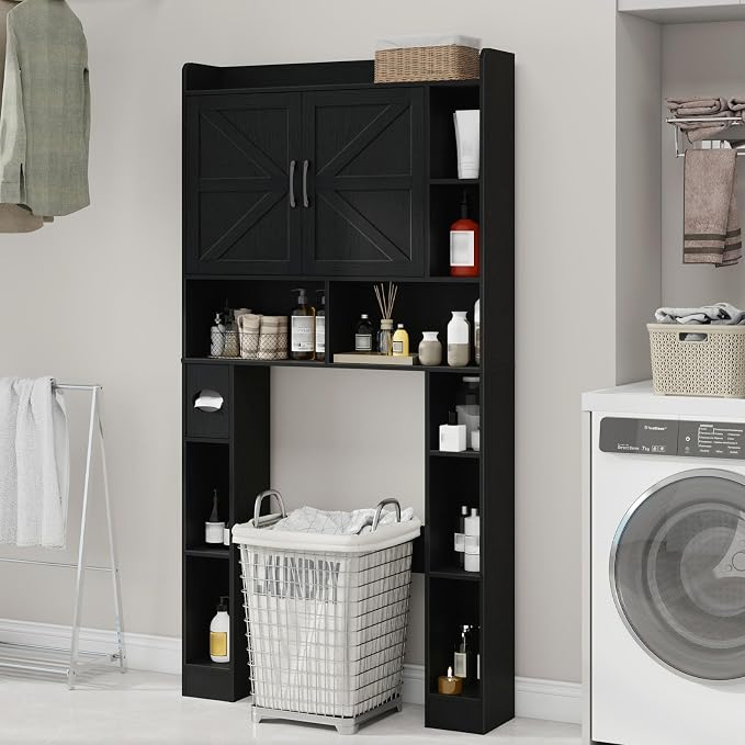 Vabches Over The Toilet Cabinet, Double Doors Bathroom Shelf Organizer - Image 5