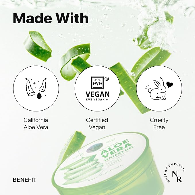 Nature Republic MILD & MOISTURE ALOE VERA WATERY GEL Quick Hydration & - Image 3