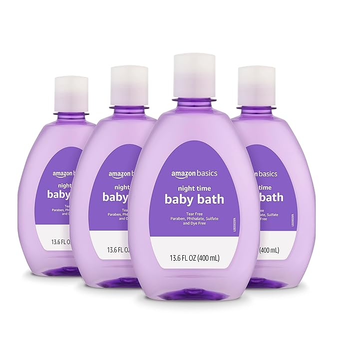 Amazon Basics Hypoallergenic Tear-Free Night-Time Baby Calming Bath, 13.6 Fl Oz by AmazonBasics