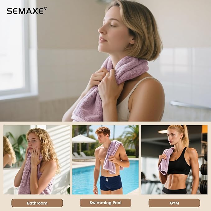 SEMAXE Purple Hand Towels for Bathroom, 100% Cotton Towels - Image 6