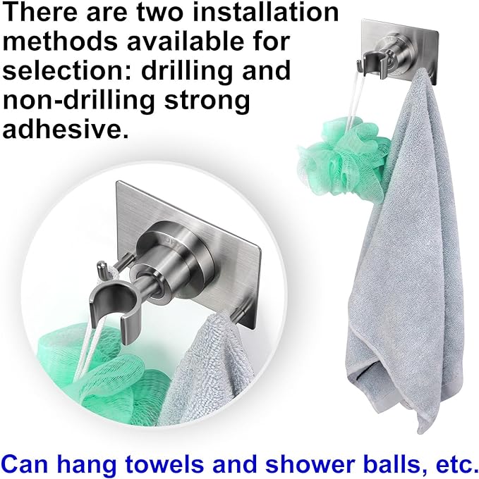 Shower Head Holder All Metal Strong Adhesive and Drilling Screws Two - Image 2