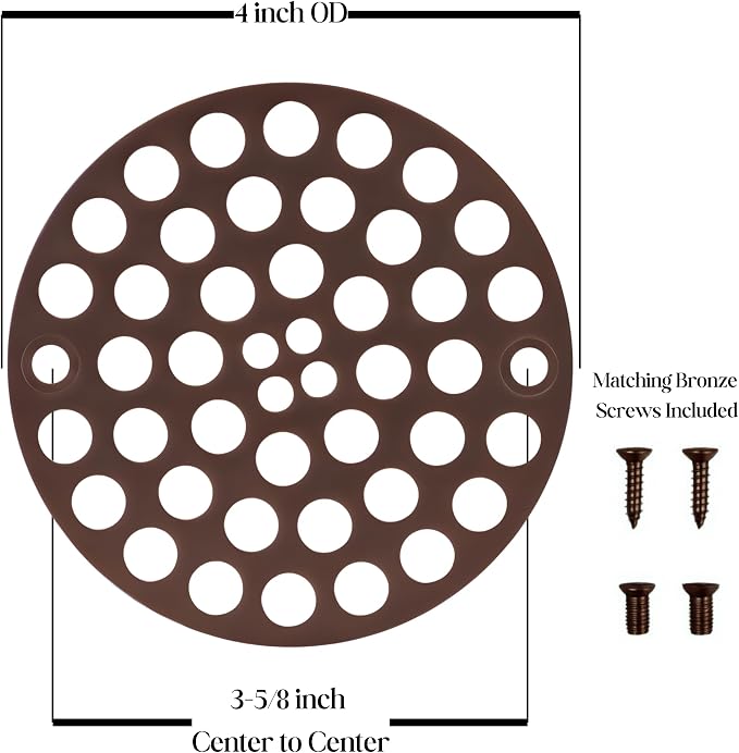 4" Screw-in Shower Drain Cover, Oil Rubbed Bronze - Image 2