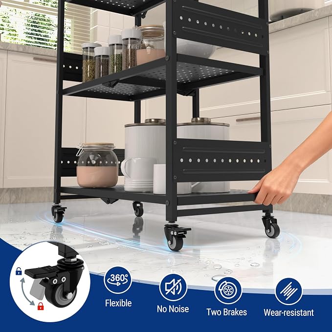 WORKPRO 4-Tier Folding Shelf, No-Assembly Metal Storage Rack - Image 5