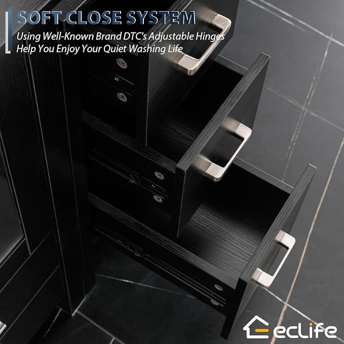 eclife 84" Modern Bathroom Vanity Sink Combo Freestanding Cabinet - Image 3