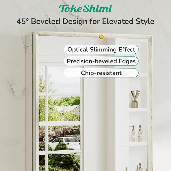 TokeShimi 40 x 32 Bathroom Mirror Cabinet, Assembly Required, Nickel Recessed - Image 5