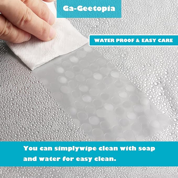 Ga-Geetopia EVA 3D Plastic Shower Curtain Liner Clear Dots 72x72 Premium - Image 6