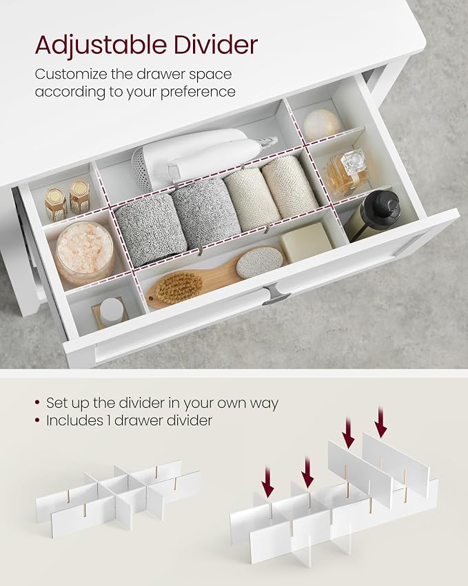 VASAGLE Storage Cabinet, Freestanding Floor Cabinet, 2 Drawers - Image 5