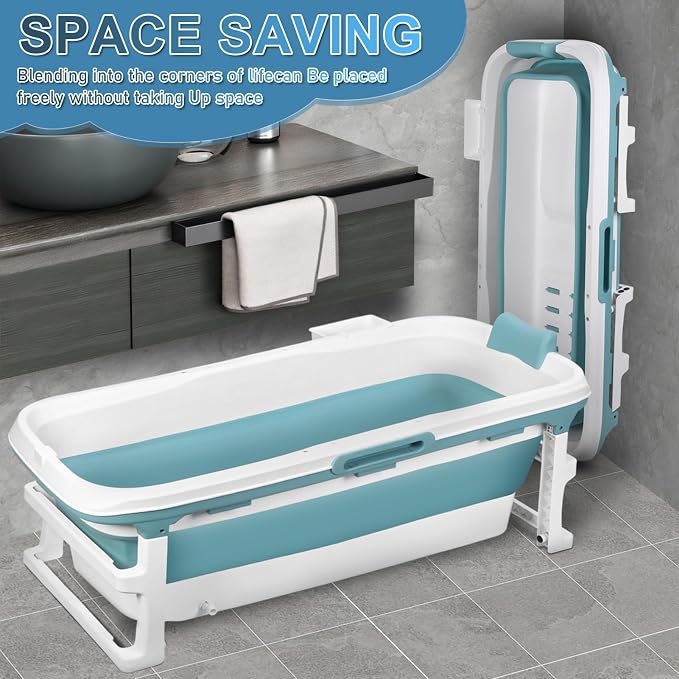 Portable Folding Bathtub for Adults, Large Collapsible Bathtub Freestanding - Image 3