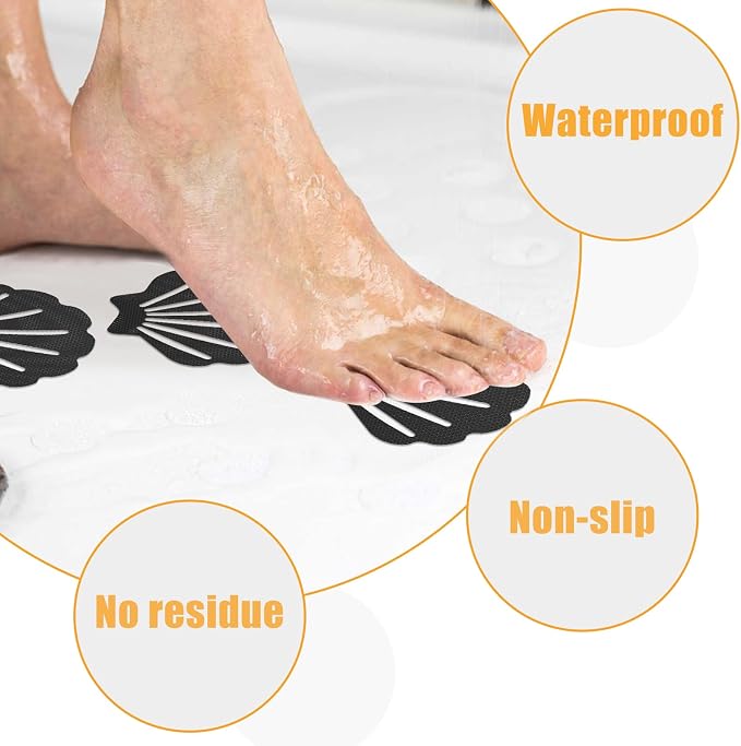 30 Pcs Bathtub Stickers Non Slip, Shell Shaped Tubs Safety Shower Treads - Image 4