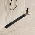 Neodrain 28 in Matte Black Linear Shower Drain, Rectangular Shower Linear Drain by Neodrain