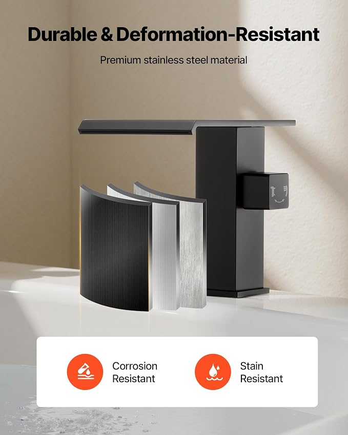 VEVOR Roman Tub Faucet, 3 Hole Waterfall Bathtub Faucet, Roman Bathtub Faucets - Image 4