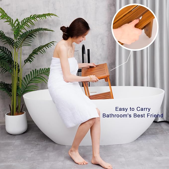 24" Large Teak Shower Bench - Image 8
