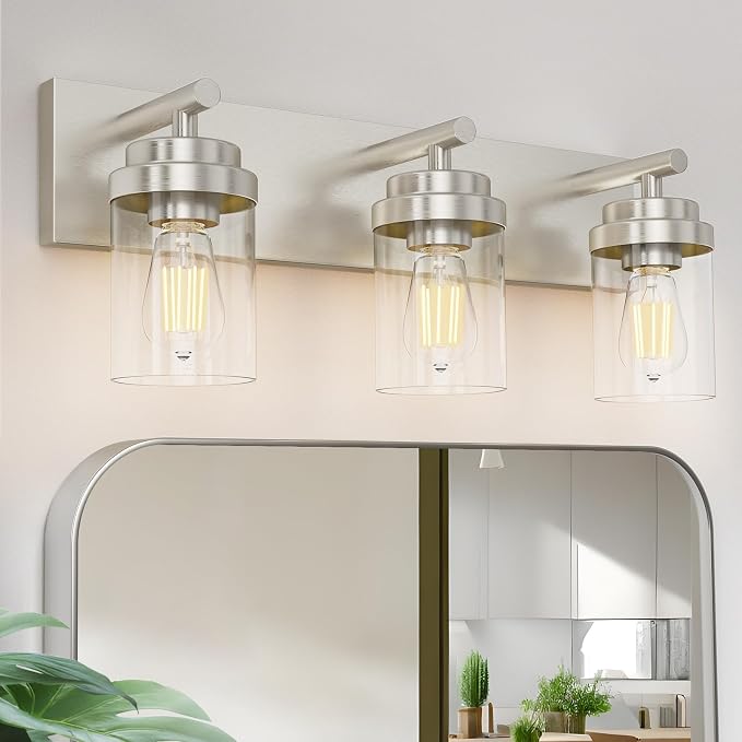 IZORRO Bathroom Vanity Light Fixture, 3-Light 22 Inch Brushed Nickel Bathroom by IZORRO