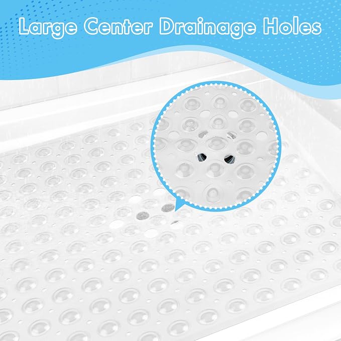 AmazerBath Shower Mat Non Slip 21 x 21 Inches, Square Shower Mat - Image 3