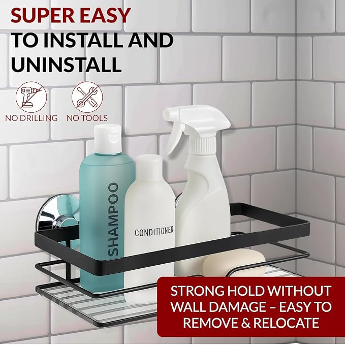 2-Pack Corner Shower Caddy – Rust-Resistant Wall-Mounted Bathroom Organizer - Image 8
