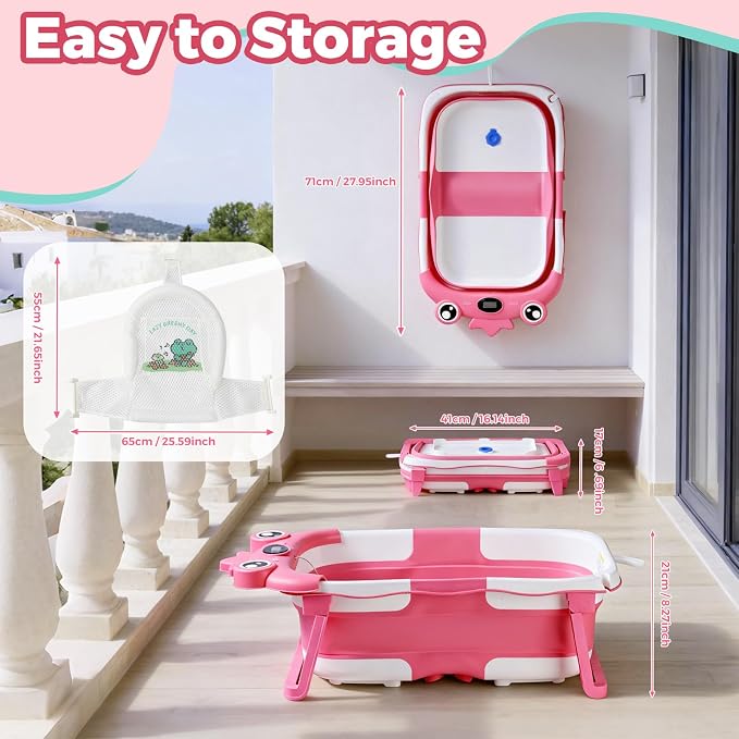 Baby Bathtub, Collapsible Baby Bath Tub - Image 4