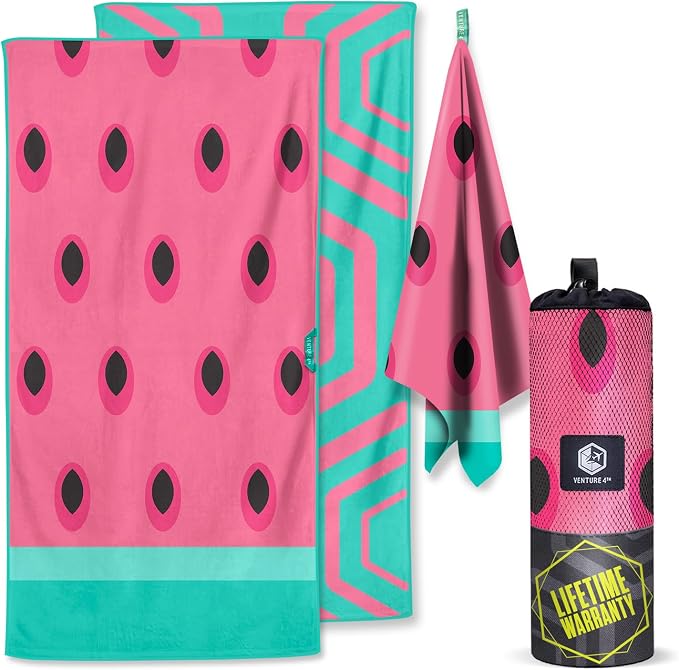 VENTURE 4TH Microfiber Beach Towel: Quick-Dry, Sandproof and Lightweight by VENTURE4TH