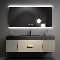 76" Bathroom Vanity with Single Sink, Floating Bathroom Vanities with LED Smart by LUTHXAY